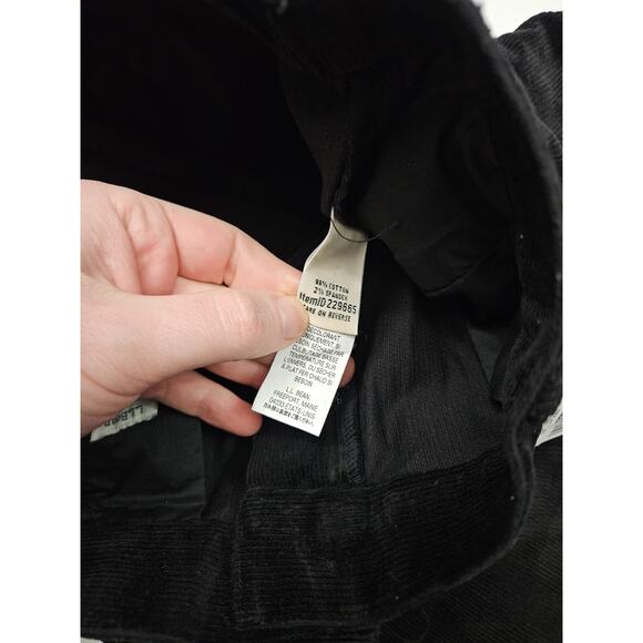 LL Bean Corduroy Pants womens Size 8 Petite Black Stretch Waist Straight Leg - Picture 10 of 10